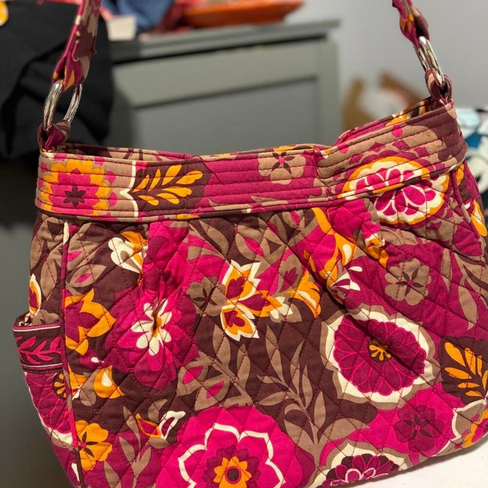 Pink orange floral quilted Vera Bag